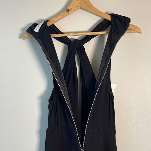 EUC Bec + Bridge Black High Neck Peek A Boo Mini Dress US 4 - Picture 11 of 13